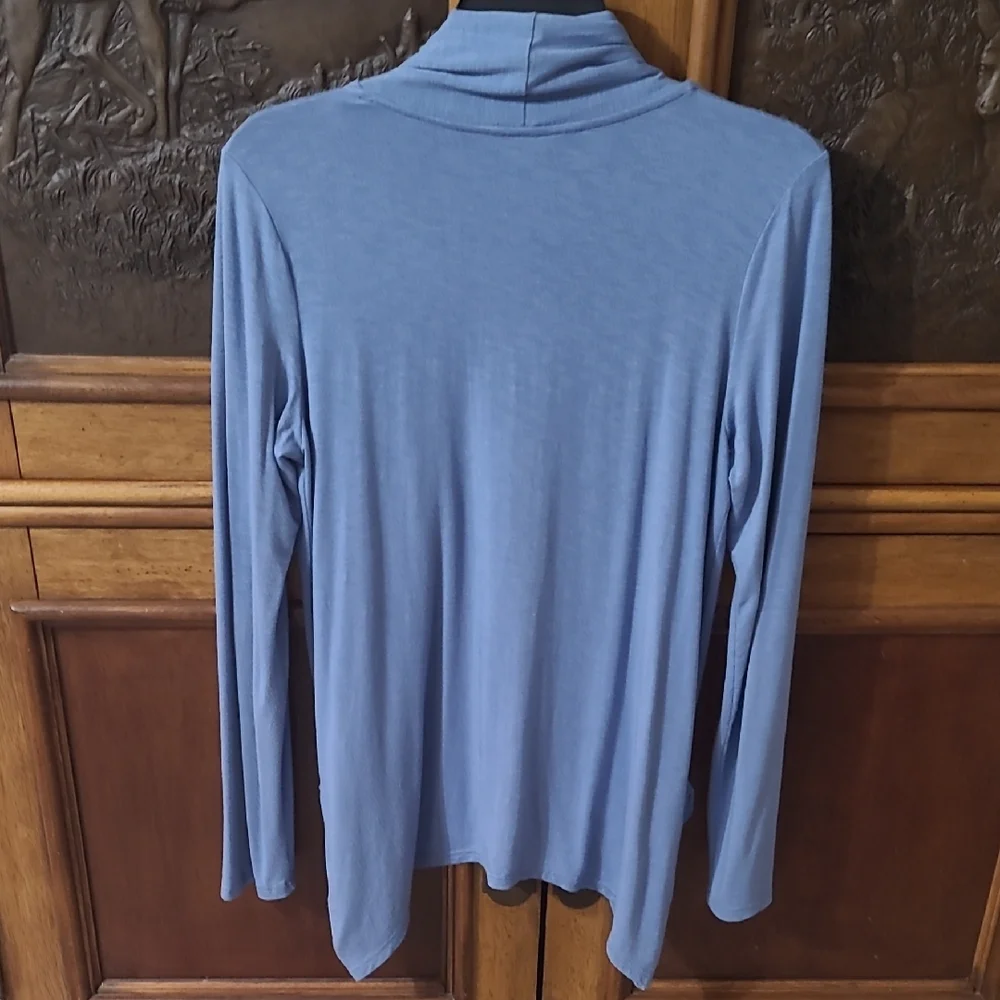 Women's Blue Open Front Cardigan - Picture 4 of 4